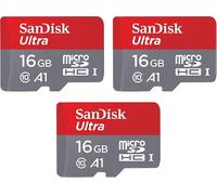 [Older Version] SanDisk 16GB 3-Pack Ultra microSDHC UHS-I Memory Card (3x16GB) - SDSQUAR-016G-GN6MM