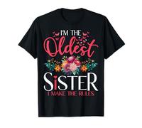 Oldest Sister I Make The Rules Floral Butterfly T-Shirt