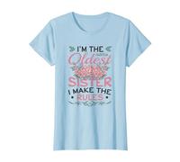 Oldest Sister Makes The Rules Siblings Partner Look T-Shirt, Women, Baby Blue, Small