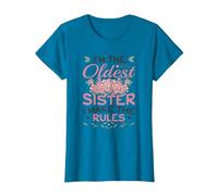 Oldest Sister Makes The Rules Siblings Partner Look T-Shirt, Women, Sapphire Blue, Medium