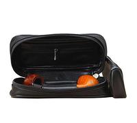 OLDFOX Pipe Pouch Black PU Leather Tobacco Pipe Case Bag Holder for 2 Pipes(WMFC0051)