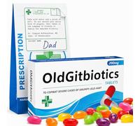 OldGitbiotics - Funny Father’s Day Gift for Dad, 60th Birthday Gifts for Older Men in Their 40s 50s 60s 70s, Retirement Gift for Seniors, 65th 75th 80th Mens Birthday Present from Son Daughter Kids