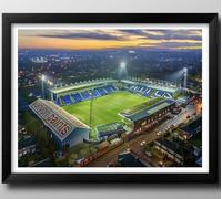 Oldham Athletic Gifts, Boundary Park Framed Print. Stunning sunset over Greater Manchester. Memorabilia, Football Club, The Latics. (Black, 43cm x 33cm, Framed)