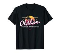 Oldham Greater Manchester 80s Retro T-Shirt Funny Sunset