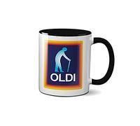 Oldi Man Mug- Birthdays Christmas Funny Gift Presents Father's Day Celebration Novelty Old Coffee Tea Large Heavy Duty Handle Dino Coated Dishwasher/Microwave Safe Sublimation Ceramic (Black Handle)