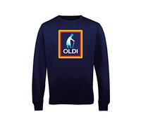 Oldi Man Sweatshirt Birthday Christmas Grandad Dad Father Present Fathers Day Celebration Twin Needle Collar 80% Ringspun Cotton 20% Polyester High Stitch Density Extreme Comfort (Navy, Medium)