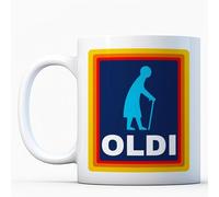 Oldi Woman Mug-A Novelty Old Large Mug with Heavy Duty Handle, Dino Coated and Sublimation Ceramic, Perfect for Birthdays, Christmas, and Other Celebrations as a Funny Gift (Oldi Woman, White)