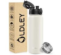 OLDLEY 600ml/20oz Stainless Steel Water Bottle Double Walled Vacuum Flask Keep Drink Hot and Cold Leakproof BPA Free 600ML Metal Insulated Water Bottle for Sport School Work Outdoor Hiking (Cream)