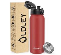 OLDLEY 600ml/20oz Stainless Steel Water Bottle Double Walled Vacuum Flask Keeps Drink Hot and Cold Leakproof BPA Free 600ML Metal Insulated Water Bottle for Sport School Work Outdoor Hiking (Red)