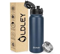 OLDLEY 600ml/20oz Stainless Steel Water Bottle Double Walled Vacuum Flask Keeps Drink Hot and Cold Leakproof BPA Free 600ML Metal Insulated Water Bottle for Sport School Outdoor Hiking (Navy Blue)