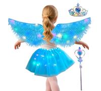 Oldmoom Angel Wings Kids,Light Up Kids Angel Wings Costume - Clothing Accessory Sets for Photo Holiday School Festival Party Bridal Bonfire Birthday Cosplay Halloween Stage