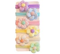 Oldmoom Baby Girl Hair Ties | 6X Toddler Scrunchies Soft Flower - Lightweight Little Girls Hair Accessories, Ponytail Holders for Thick or Thin Hair