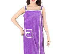 Oldmoom Bath Towel Wrap - Wearable After Shower Wrap for Women,2-Button Design Four Seasons Bathrobe Skirt for Dorm Travel Spa Pool Beach Sauna Bathroom