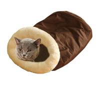 Oldmoom Cat Winter Sleeping Bag, Warm Cat Cave Semi-Enclosed Cat Bed House, Soft Comfort Indoor Cat House, Pet Sleeping Bags, Cat Hideaway for Winter, Home, Camping Trips