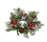 Oldmoom Christmas Candle Rings for Pillars, Christmas Candle Rings | Christmas Wreath Table Decoration, Red Berry Candle Wreath, Table Centerpieces, Candle Holder, Ring, Pillar,