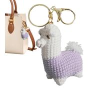 Oldmoom Crocheted Animals - Crochet Bag Charm - Motivational Cute Alpaca Handmade Crafts Knitting Charm for Women Girls Kids Adults Teacher Appreciation Graduation