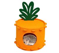 Oldmoom Felt Hamster House - Soft Pineapple Felt Hamster House Hamster Bed - Cozy Sleeping Nest Tunnel Hamster Accessories for Guinea Pigs & Small Pets