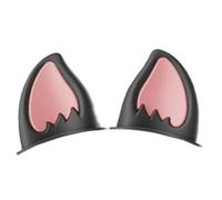 Oldmoom Hard Hat Cat Ears, 1 Pair Motorcycle Hard Hat Sticker Decor, Adhesive Kitten Ear Accessory, Ski Hat Horns, Headgear Attachments for Motorcycle Hats