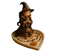 Oldmoom Rosary Box Catholic,Halloween Girl Necklace Display Case - Christian Beads Bracelets Keepsakes Trinket Storage for Women Baptism Friends Family Collection