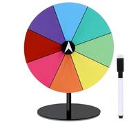 Oldmoom Spin Prize Wheel, Spin Tabletop Fortune Prize Wheel with Stand, Dry Erase Doodle Colorful Spinner for New Year, Party, Graduation, Carnival, Housewarming, Birthday