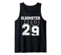 Oldometer 28-29 29th Birthday Sport Text 29 Year Old Tank Top