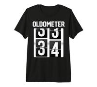 Oldometer 34 Years Old Funny 34th Birthday Party Bday Premium T-Shirt