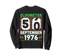 Oldometer 50 Years Old Born In September 1976 Happy Birthday Sweatshirt