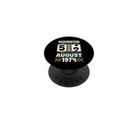 Oldometer 52 Years Old Born In August 1974 Happy Birthday PopSockets Adhesive PopGrip