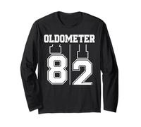 Oldometer 81-82 82nd Birthday Sport Text 82 Year Old Long Sleeve T-Shirt
