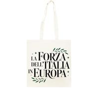 Oldrytee La Forza Dell’italia In Europa Borsa tote unisex beige in cotone Shopping Beige Totebag