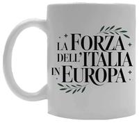 Oldrytee La Forza Dell’Italia in Europa Tazza in Ceramica Bianca Ceramic Mug White