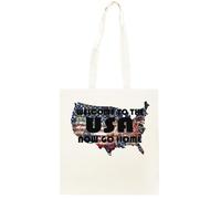 Oldrytee Welcome To USA, Go Home Now Shopping Beige Unisex Cotton Totebag
