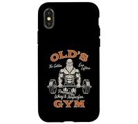 Old's Gym Logo Workout Dad Grandpa Weightlifting Old Men Gym Case for iPhone X/XS