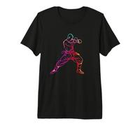 Oldschool Kickboxing Guy Line Art Muay Thai Premium T-Shirt