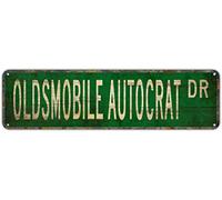 OLDSMOBILE AUTOCRAT DR Vintage Tin Signs Art Plaque Aluminum for Bedroom Kitchen Garden Wall Bar Club Coffee Hanging Home Decor 4x16 Inch