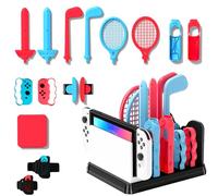 OLDZHU 16-in-1 Switch Sports Accessory Set Bundle with Organiser Compatible with Nintendo Switch & OLED Console, 2024 Family Party Package Game Accessory Set Set, Storage for Switch Sports Game