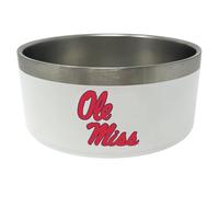 Ole Miss Rebels 32 Oz Stainless Steel Dog Food & Water Bowl - NCAA Officially Licensed