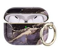 OLEBAND Airpods Pro 2 Case 2022 with Cute Pattern,Hard Flexible Protective Cover for Apple Air pod Pro 2nd Generation Case,LED Visible,iPods pro 2 case for Women and Girls,Grey Gold Marble
