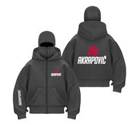 OLEBYKEZ Men Double Hood Balaclava Hoodies for A.k.ra.p.o.vi.c Training Coats Jackets Tops Hoody Print Sportswear with Pocket Patchwork Outwear-HuiS||s