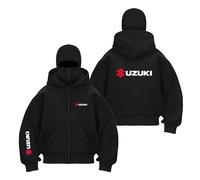 OLEBYKEZ Mens Balaclava Hoodie Hoody for SU.ZU.K.I Stitching Coat Fitness Jacket Double Hood Sweatshirts Comfort Printing Sportswear Full Zipper Outwear Tops-HeiS||x_l