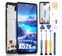 OLED Display for Samsung Galaxy A52s 5G LCD Display for Samsung A52s 5G SM-A528B, SM-A528B/DS Touch Screen Digitizer Assembly + Repair Kit (Black with Frame)