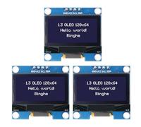 OLED Display Module Binghe 3 Pcs 1.3" LCD with OLED Display with White Character Display I2C IIC OLED Display 128x64 Pixels SSH1106 Chip Compatible with Arduino with Raspberry Pi