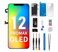 [OLED] for iPhone 12 Pro Max Screen Replacement 6.7" with Ear Speaker Proximity Sensor OLED Touch Display Digitizer Full Assembly with Repair Kits Waterproof Tools 12ProMax for A2342 A2410 A2411 A2412