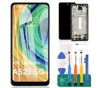 OLED for Samsung A52S 5G Screen Replacement for Samsung Galaxy A52S 5G LCD Display for SM-A528B, SM-A528B/DS Digitizer Touch Screen Assembly Repair with Frame(Support Fingerprint)