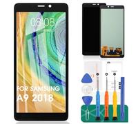 OLED For Samsung Galaxy A9 2018 LCD Display For Samsung A9 Star Pro Screen Replacement For Samsung A9s Touch SM-A920F Digitizer Kits (Black,Without Frame)