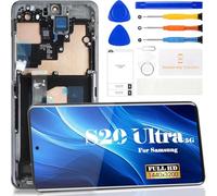 OLED For Samsung Galaxy S20 Ultra 5G LCD Screen For Samsung G988 Screen Replacement SM-G988 Display Touch Digitizer Assembly SM-G988U SM-G988W SM-G988A Repair Kits(Black With Frame)
