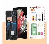 OLED for Samsung Galaxy S21 Ultra 5G LCD Screen Replacement for Samsung S21 Ultra Touch Digitizer Screen Display Assembly with Frame Toolkits G998U G998B/DS Black