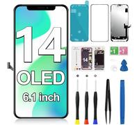 OLED Screen Replacement for iPhone 14, LCD Display 3D Touch Full HD Digitizer Assembly with Repair Tools Compatible with Model A2882 A2649 A2881 A2884 A2883 Face ID True Tone Programmable 6.1 inch