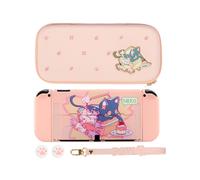(Oled Shell bag) NEKO Cat Switch OLED Case Storage Bag PU Carrying Case Pink Shockproof Shell Switch Hard PC Cover For Nintendo Switch Accessory