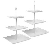 Oleegil 3-Tiers Cake Stand - 2 pack 37cm Height Afternoon Tea Stands for Weddings Birthdays & Party